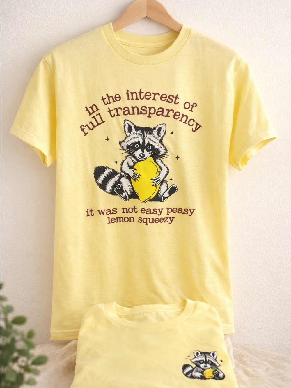 2 sided - Easy peasy lemon squeesy Raccoon Tee